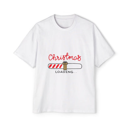 Candy Cane Loading Bar Men's Heavy Oversized Tee – Christmas Sale Edition Printify