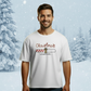 Candy Cane Loading Bar Men's Heavy Oversized Tee – Christmas Sale Edition Printify