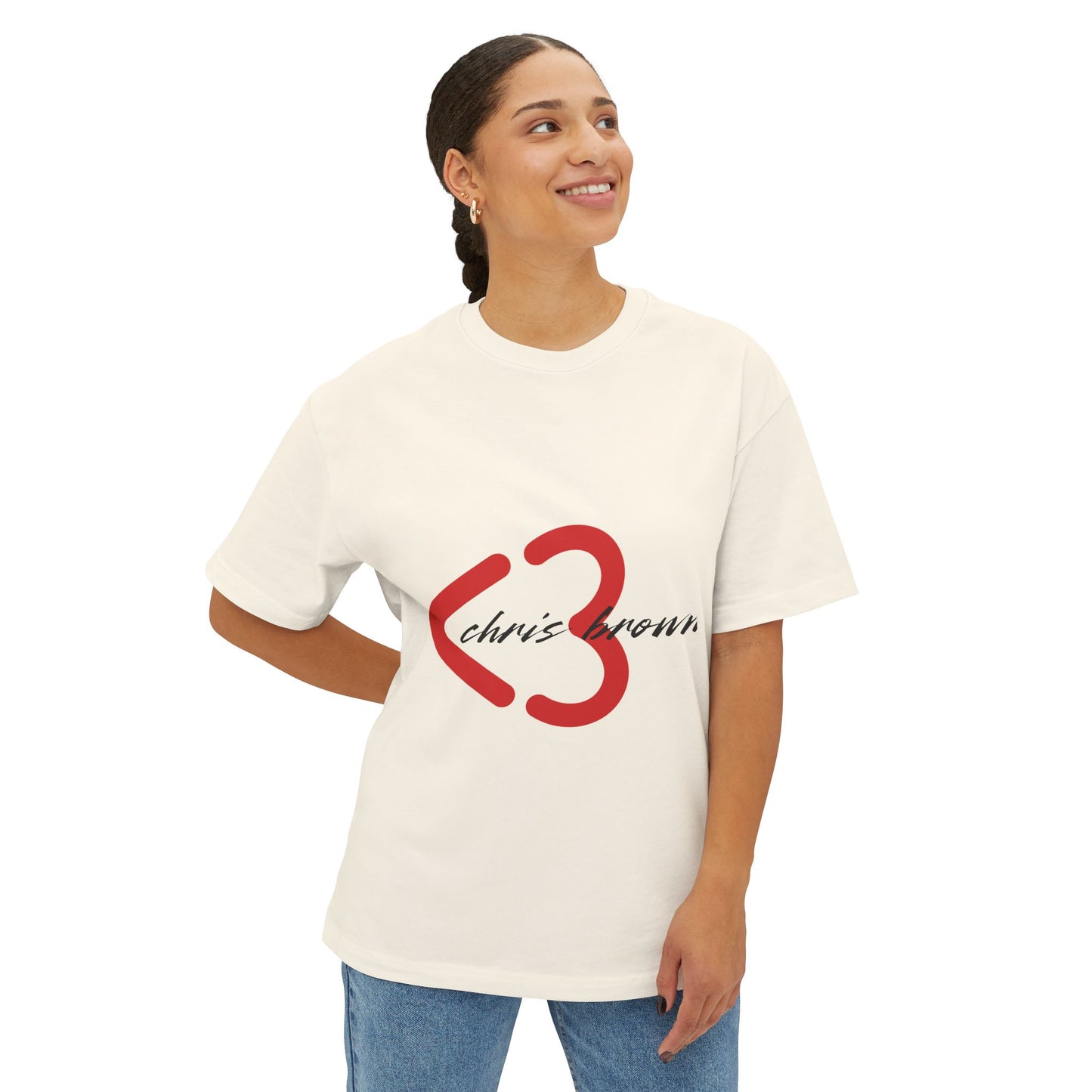 Minimal Heart Icon Unisex oversized Boxy Tee - snazzymerch
