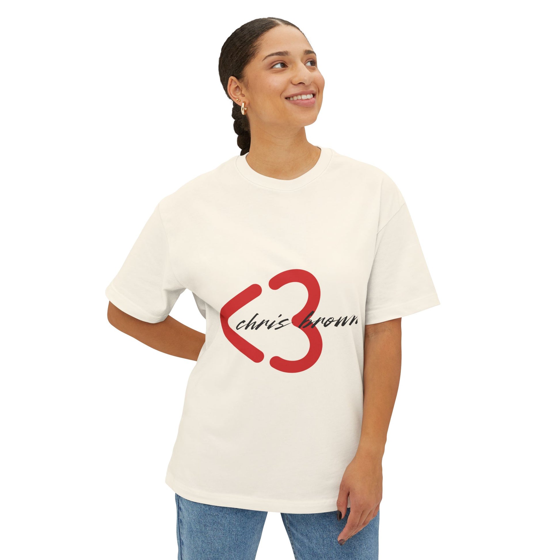 Minimal Heart Icon Unisex oversized Boxy Tee - snazzymerch