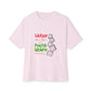 White Paw Print Oversized Boxy Tee Printify