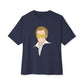 Yellow Glasses Portrait Unisex Oversized Boxy Tee - snazzymerch