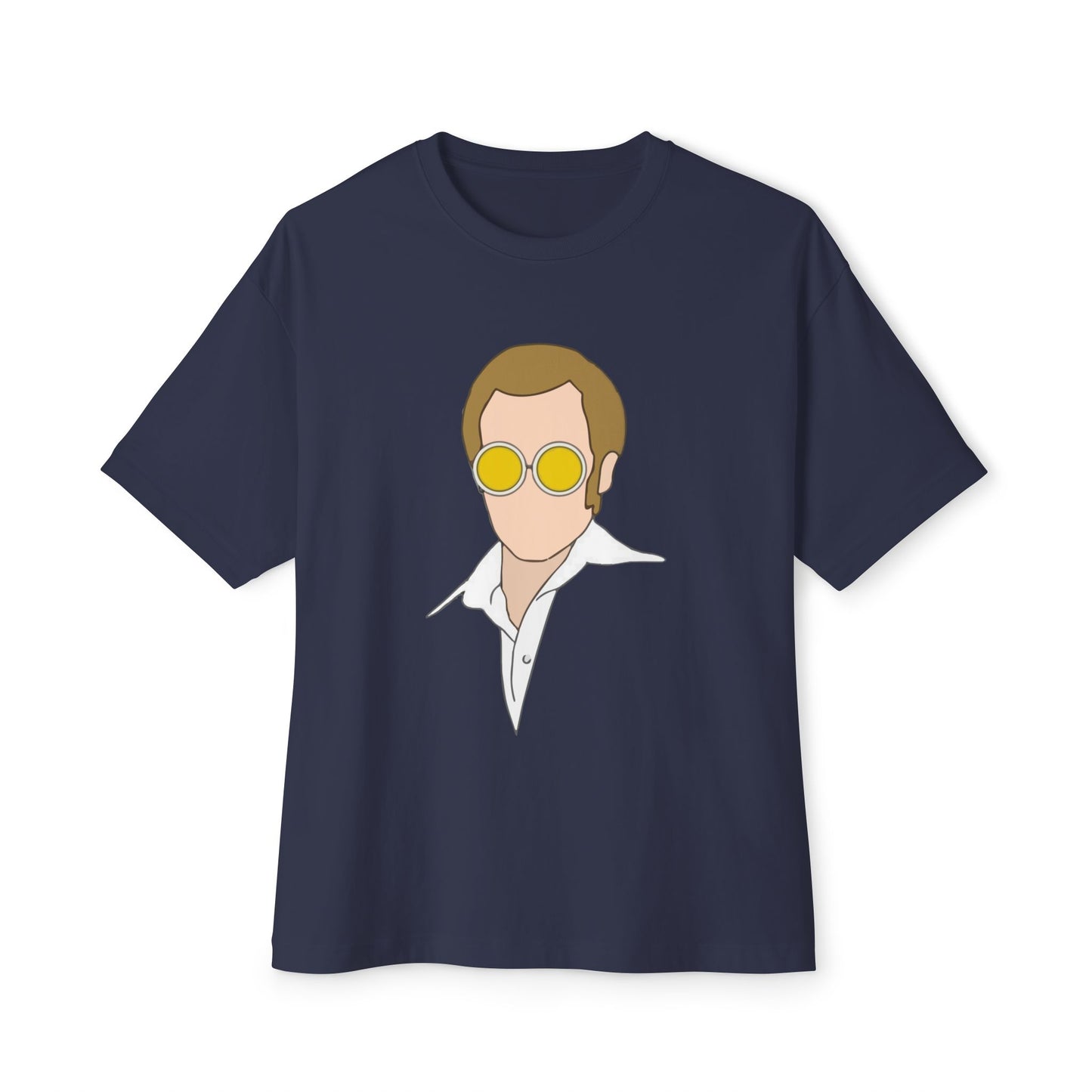 Yellow Glasses Portrait Unisex Oversized Boxy Tee - snazzymerch