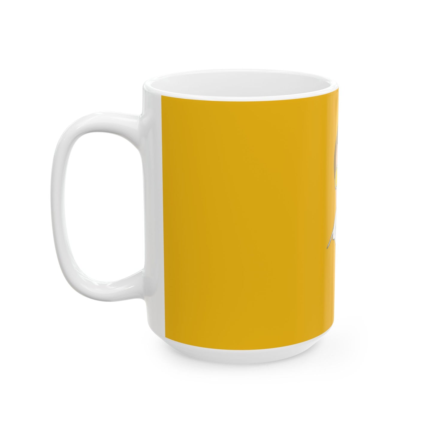 Yellow Glasses Portrait Ceramic Mug, (11oz, 15oz) - snazzymerch