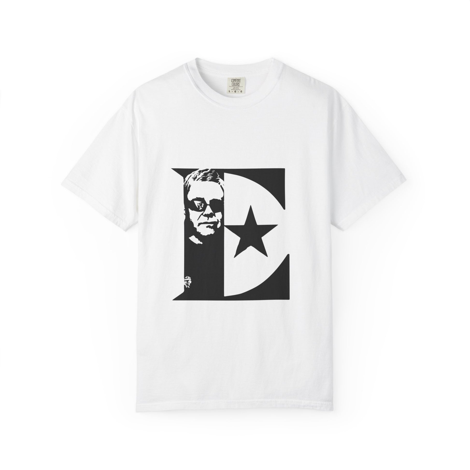 Black & White Portrait Unisex Garment-Dyed T-shirt - snazzymerch