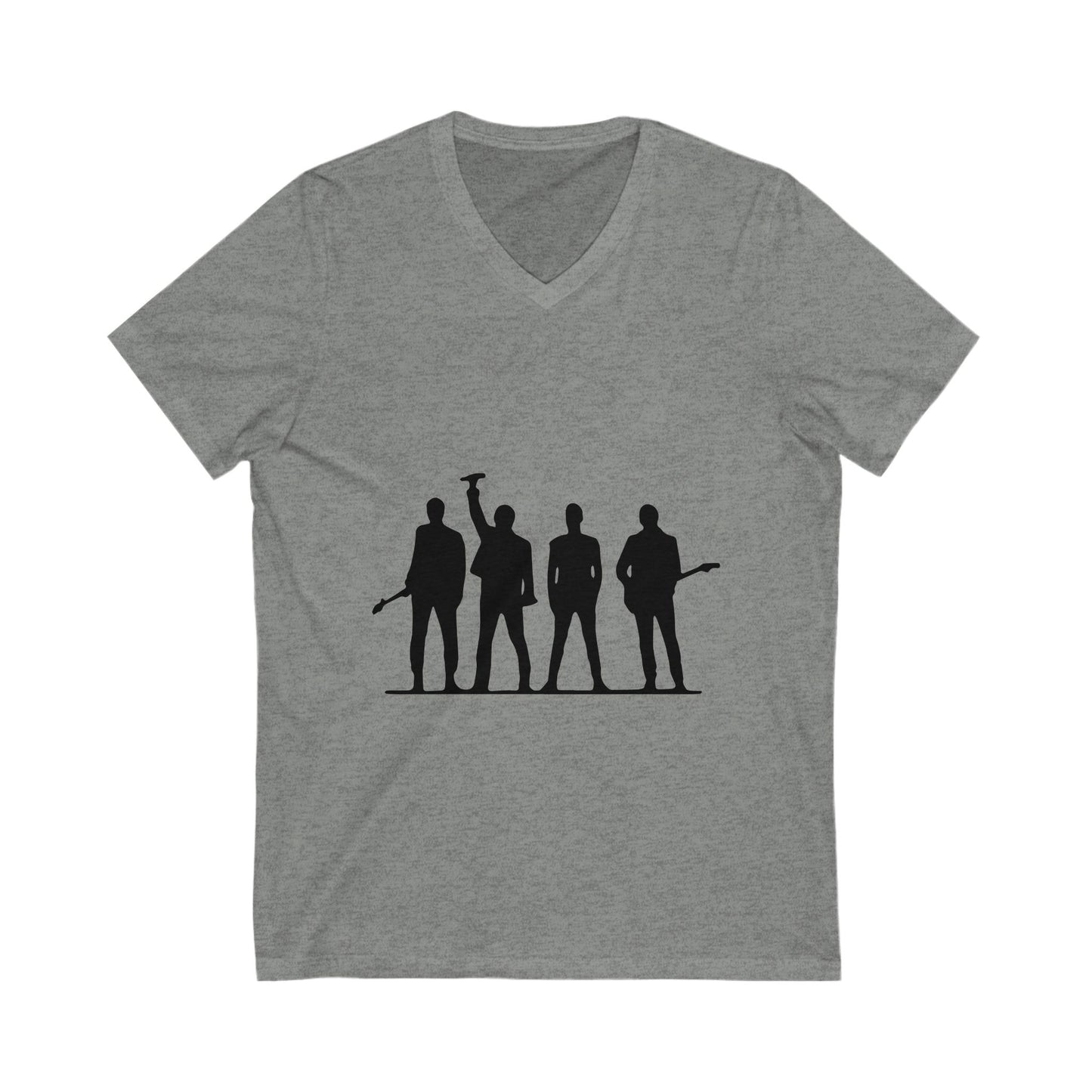 Retro Rock Vibes Unisex Jersey Short Sleeve V-Neck Tee - snazzymerch