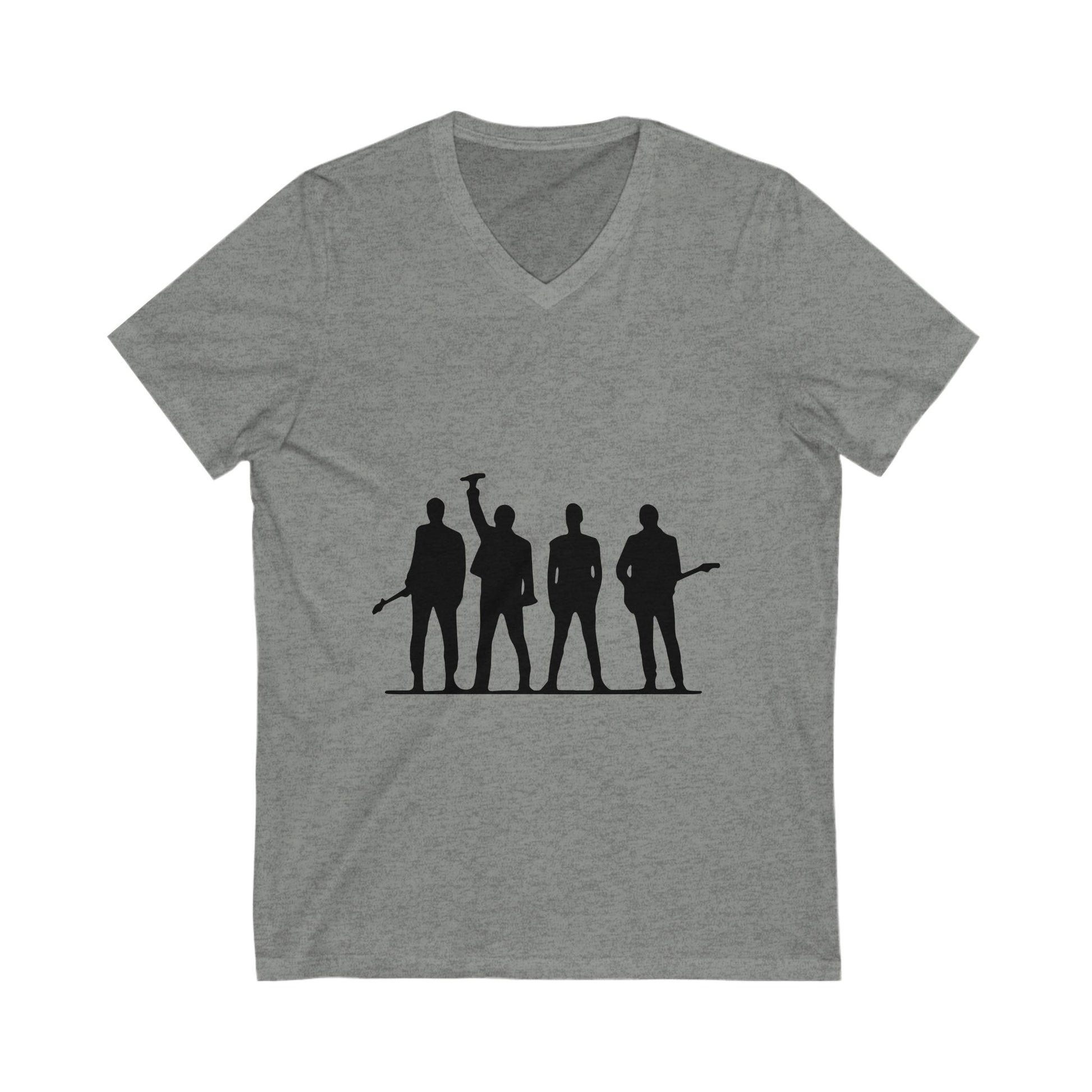 Retro Rock Vibes Unisex Jersey Short Sleeve V-Neck Tee - snazzymerch