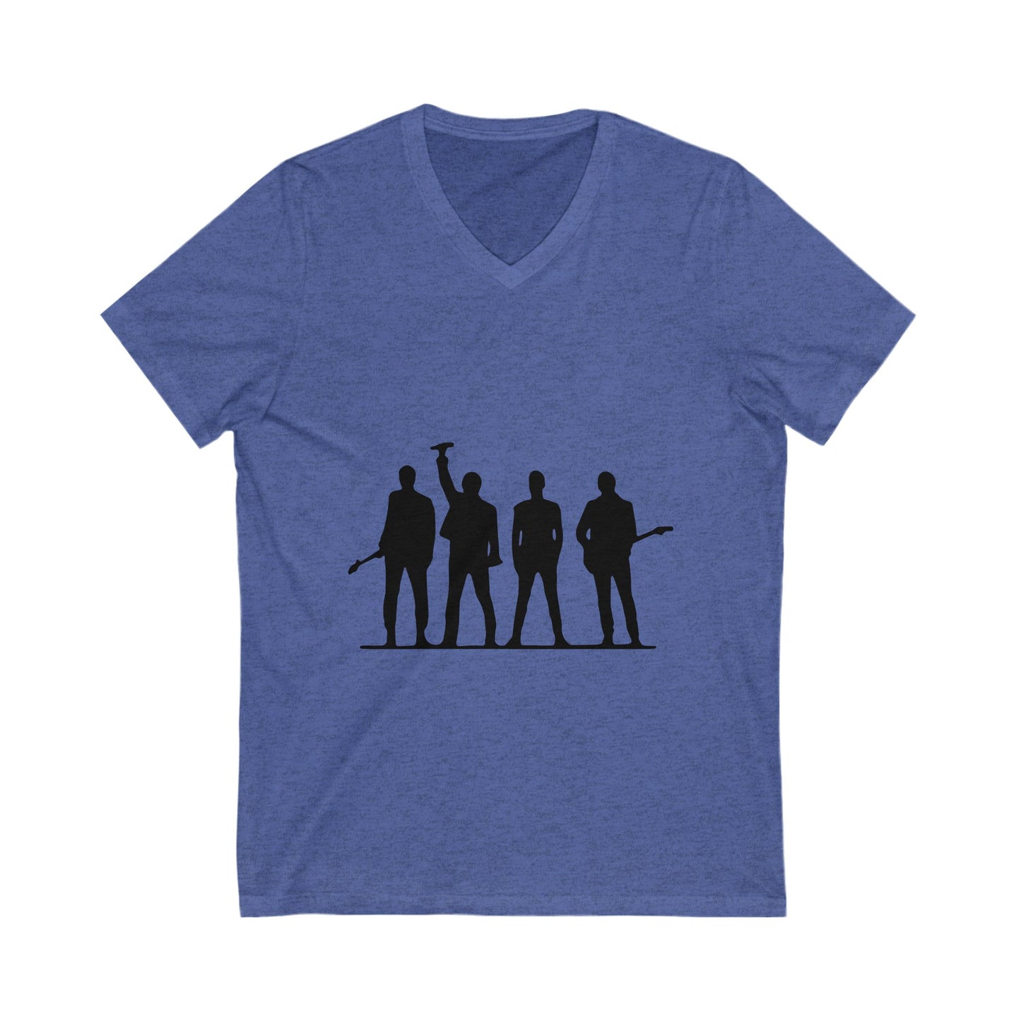 Retro Rock Vibes Unisex Jersey Short Sleeve V-Neck Tee - snazzymerch