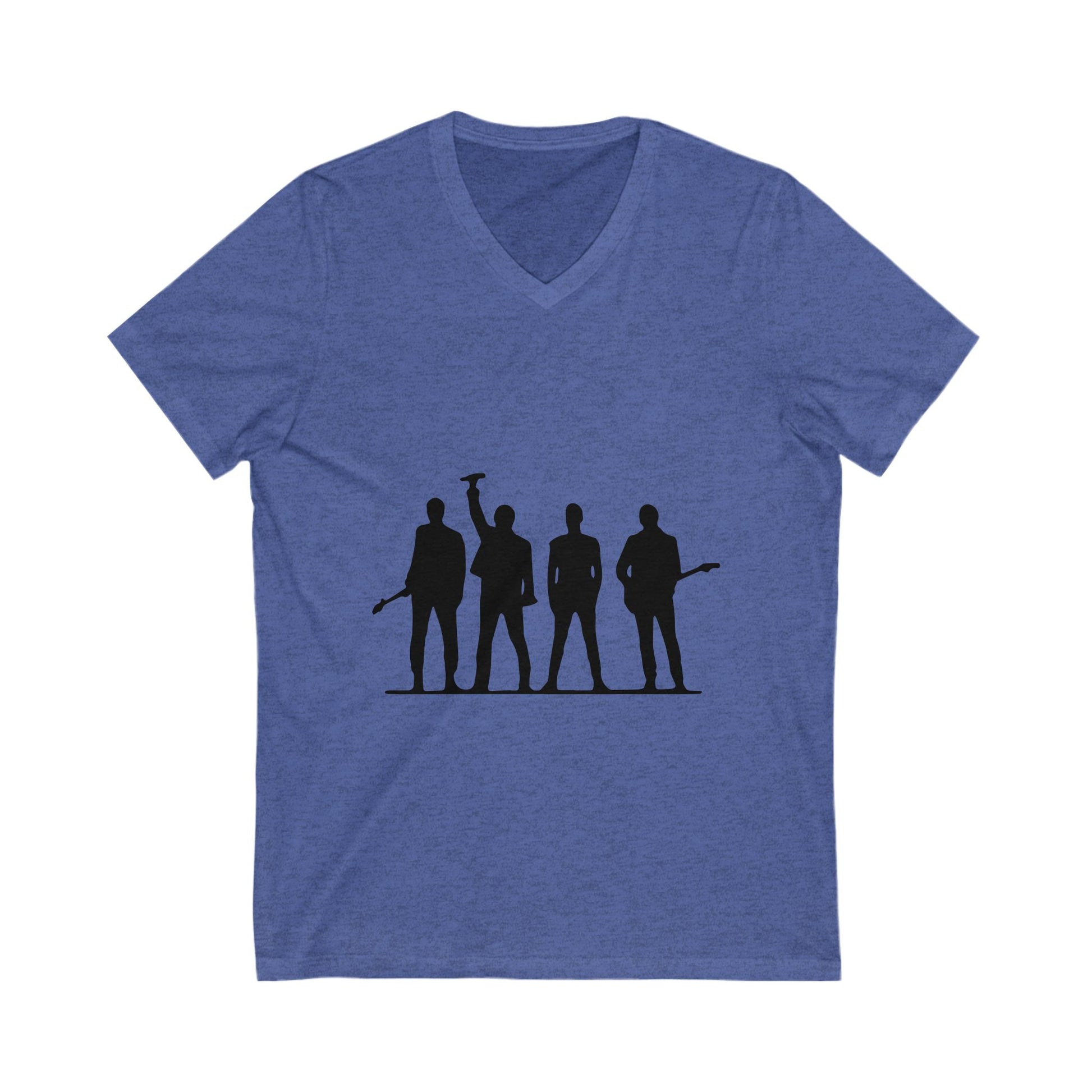 Retro Rock Vibes Unisex Jersey Short Sleeve V-Neck Tee - snazzymerch
