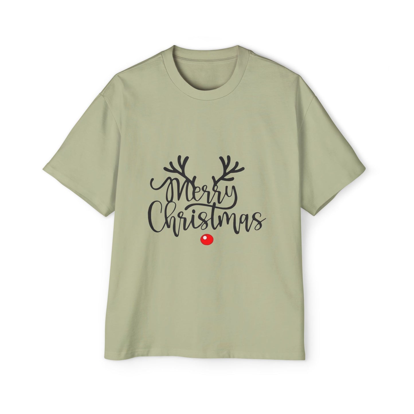 Merry Christmas Reindeer Oversized Unisex T-Shirt – Holiday Edition Printify