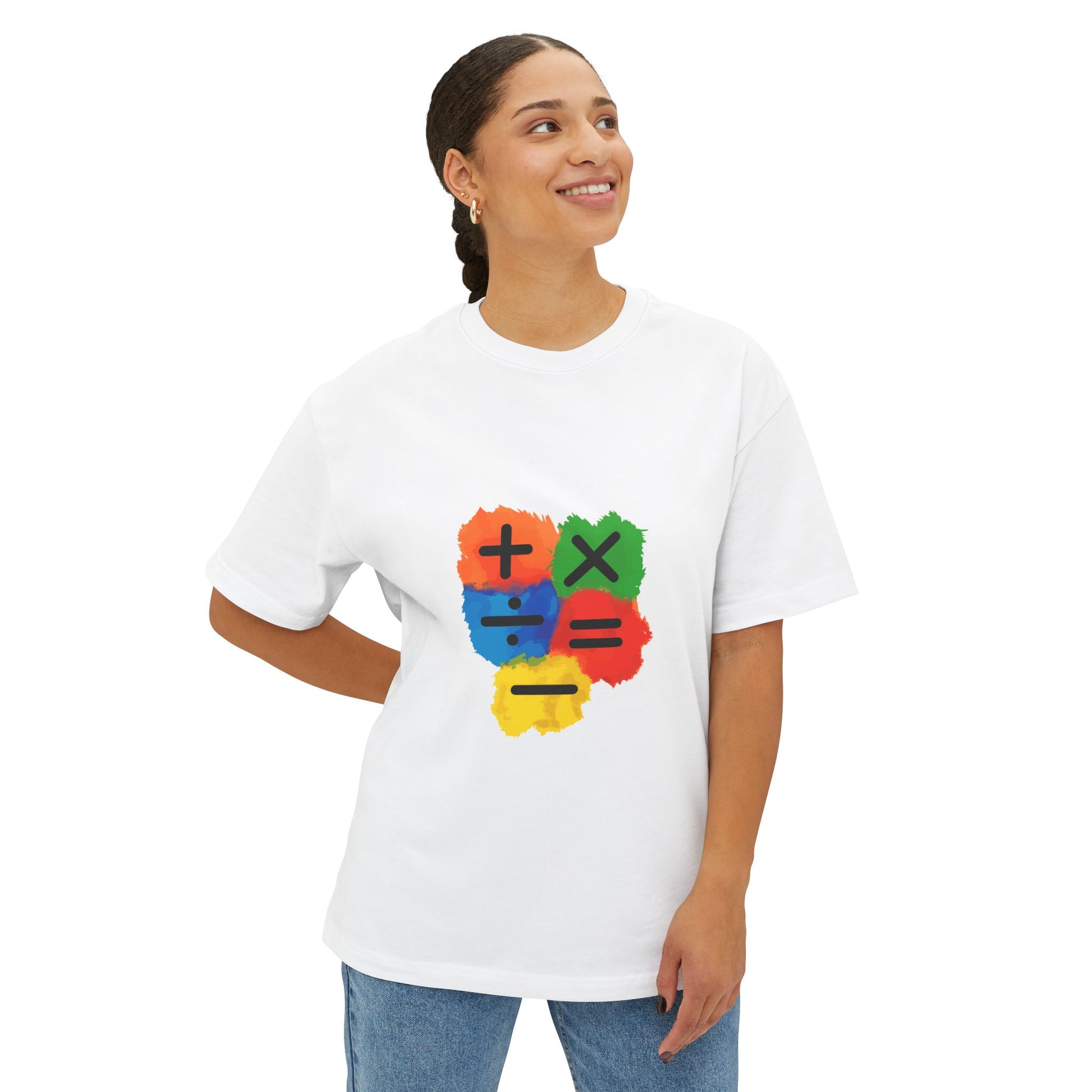 Copy of Copy of Copy of  Orange Divide Symbol Oversized Boxy Tee Printify