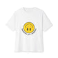 Yellow Smiley Unisex Oversized Boxy Tee - snazzymerch