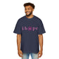 Pink Hope Smile Men's Heavy Oversized Tee - snazzymerch