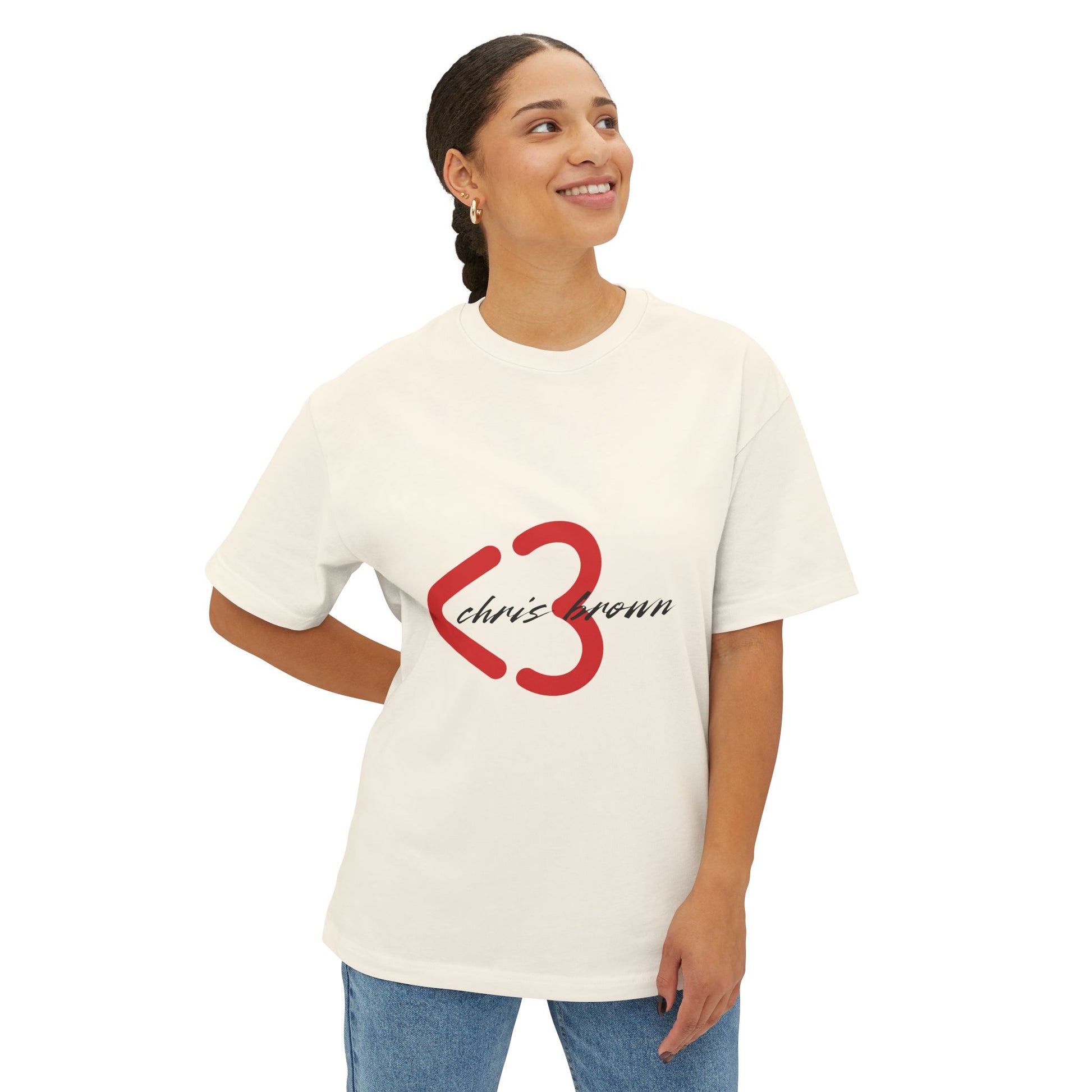 Minimal Heart Symbol Unisex oversized Boxy Tee - snazzymerch