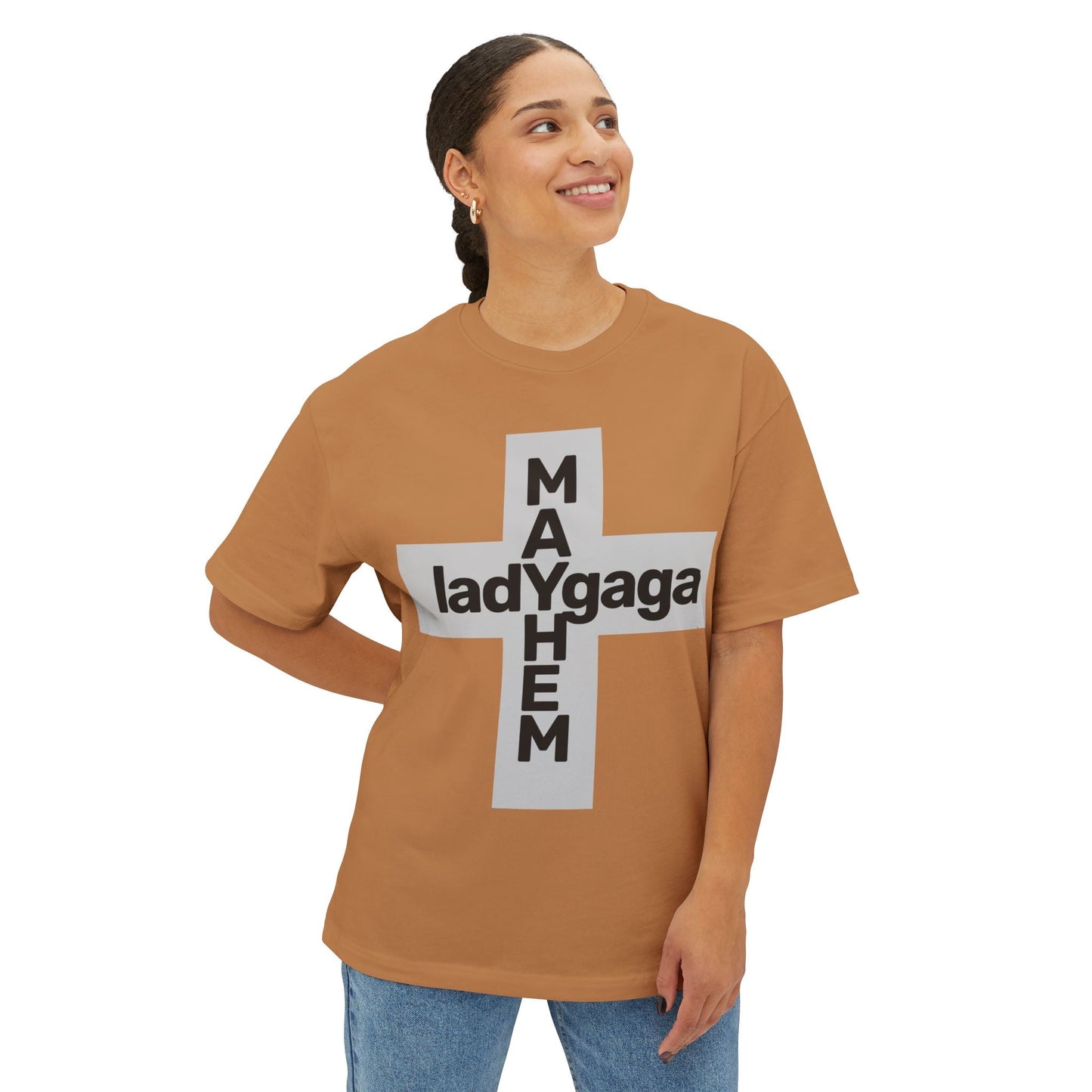 Lady Cross Mayhem-Unisex Oversized Tee Printify