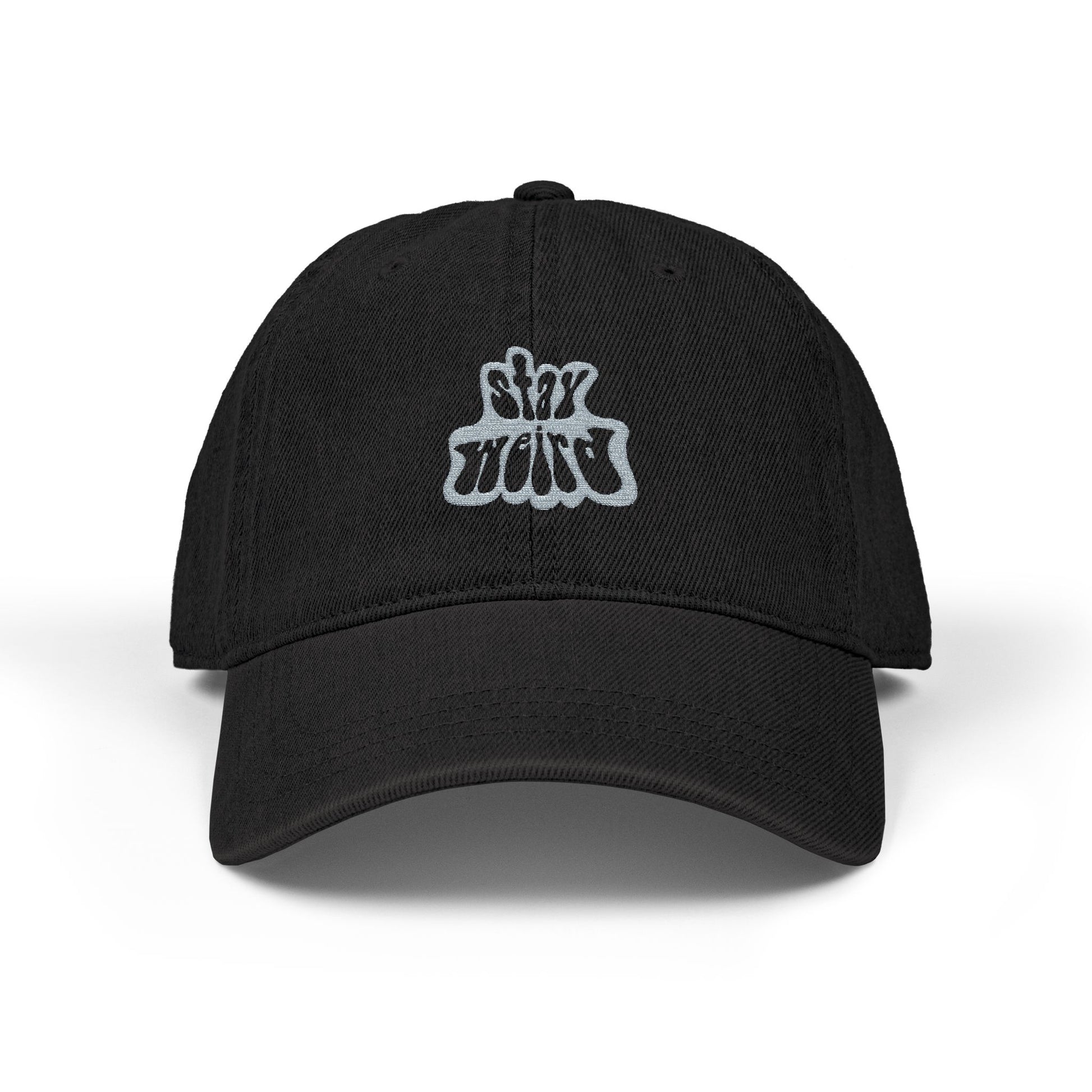 Retro Pink “Stay Weird” Typography Denim Hat (Embroidery) - snazzymerch
