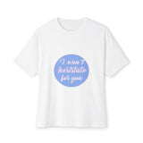 Blue Quote Circle Unisex Oversized Boxy Tee - snazzymerch
