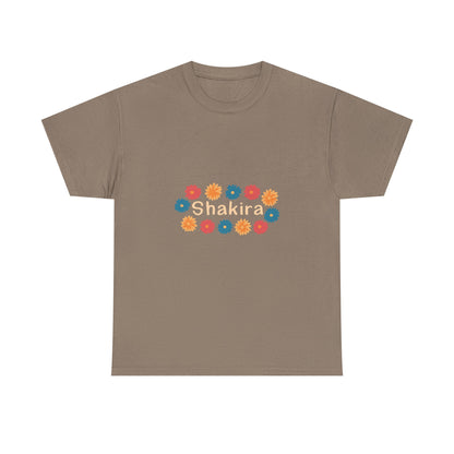 Retro Floral Groove Unisex Heavy cotton tee Printify