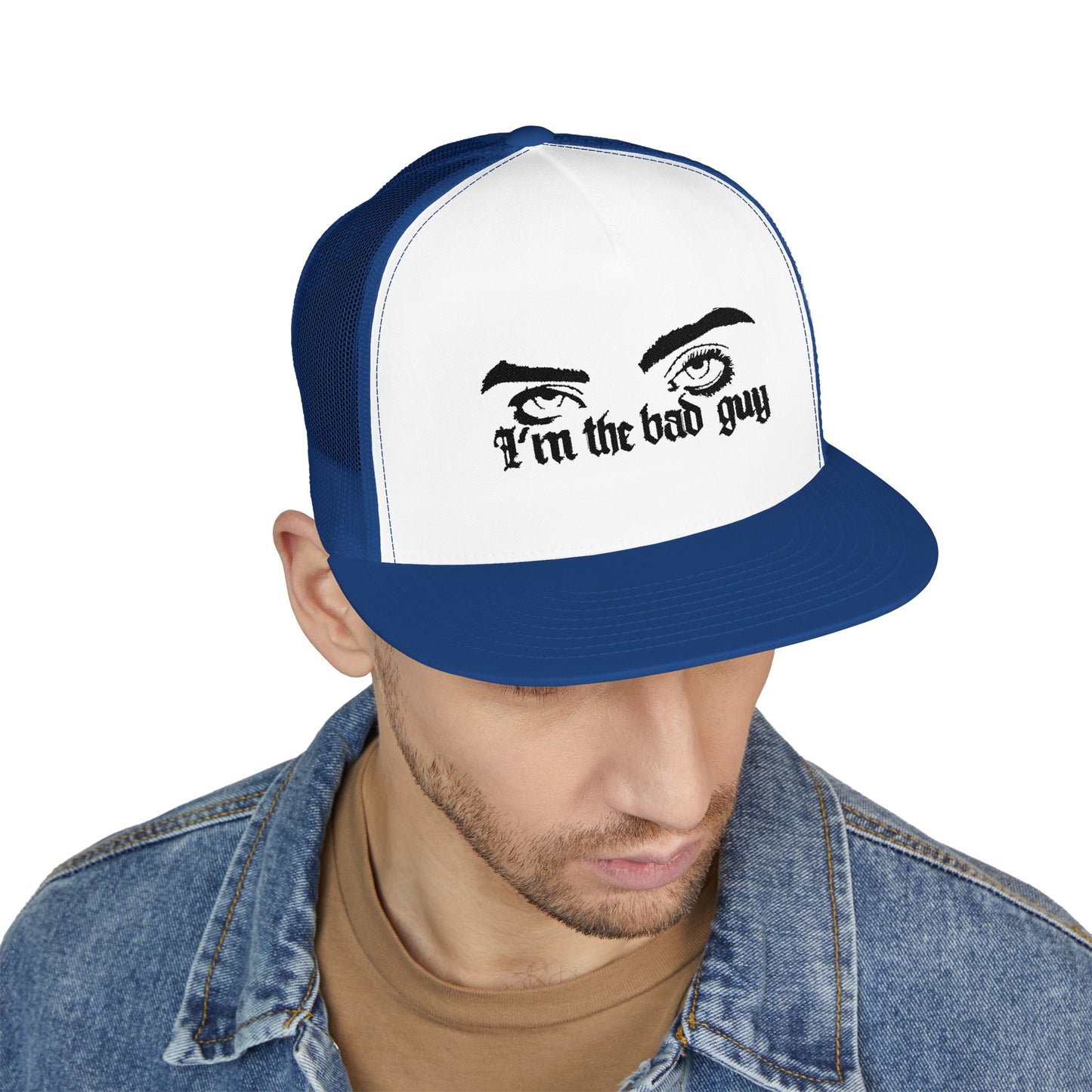 Billie Eilish Inspired Trucker Cap – Eyes & Shadows Gothic Edition Printify