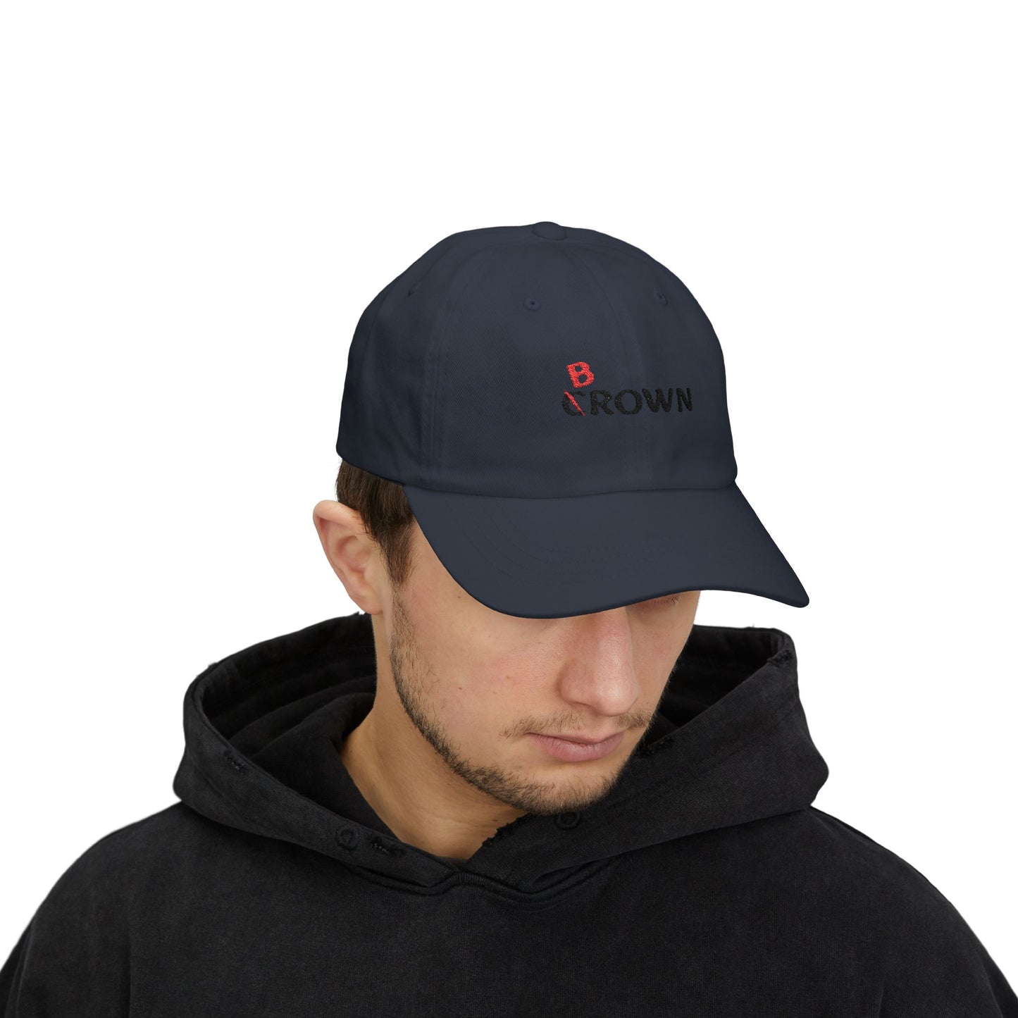 Abstract Red Flag Typography Classic Dad Cap - snazzymerch