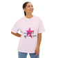 Flame Script Statement Unisex Oversized Boxy Tee - snazzymerch