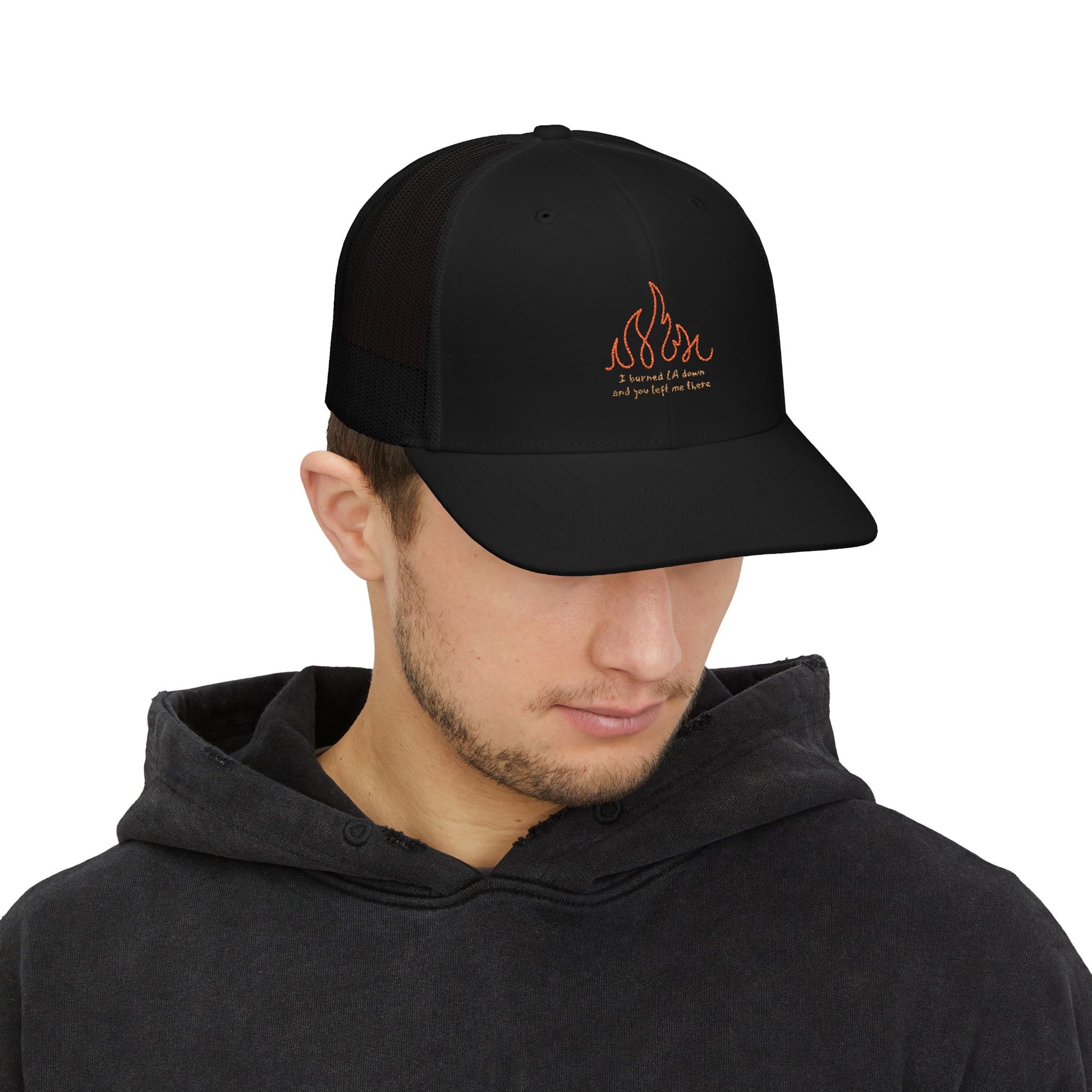 Flame Snapback Trucker Cap (Embroidery) - snazzymerch