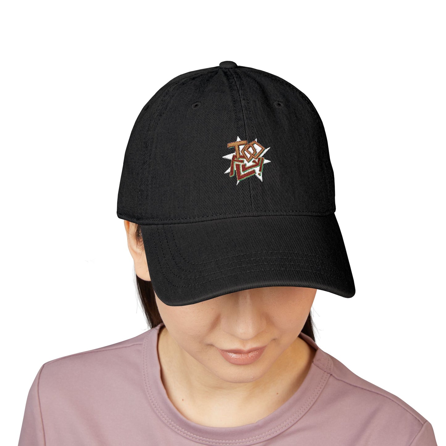 Geometric Lettering Denim Hat (Embroidery) - snazzymerch