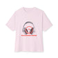 Smiley Beats Graphic Unisex Oversized Boxy Tee - snazzymerch