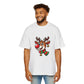 Cute Christmas Reindeer Oversized Tee – Festive Holiday Cartoon T-Shirt Printify