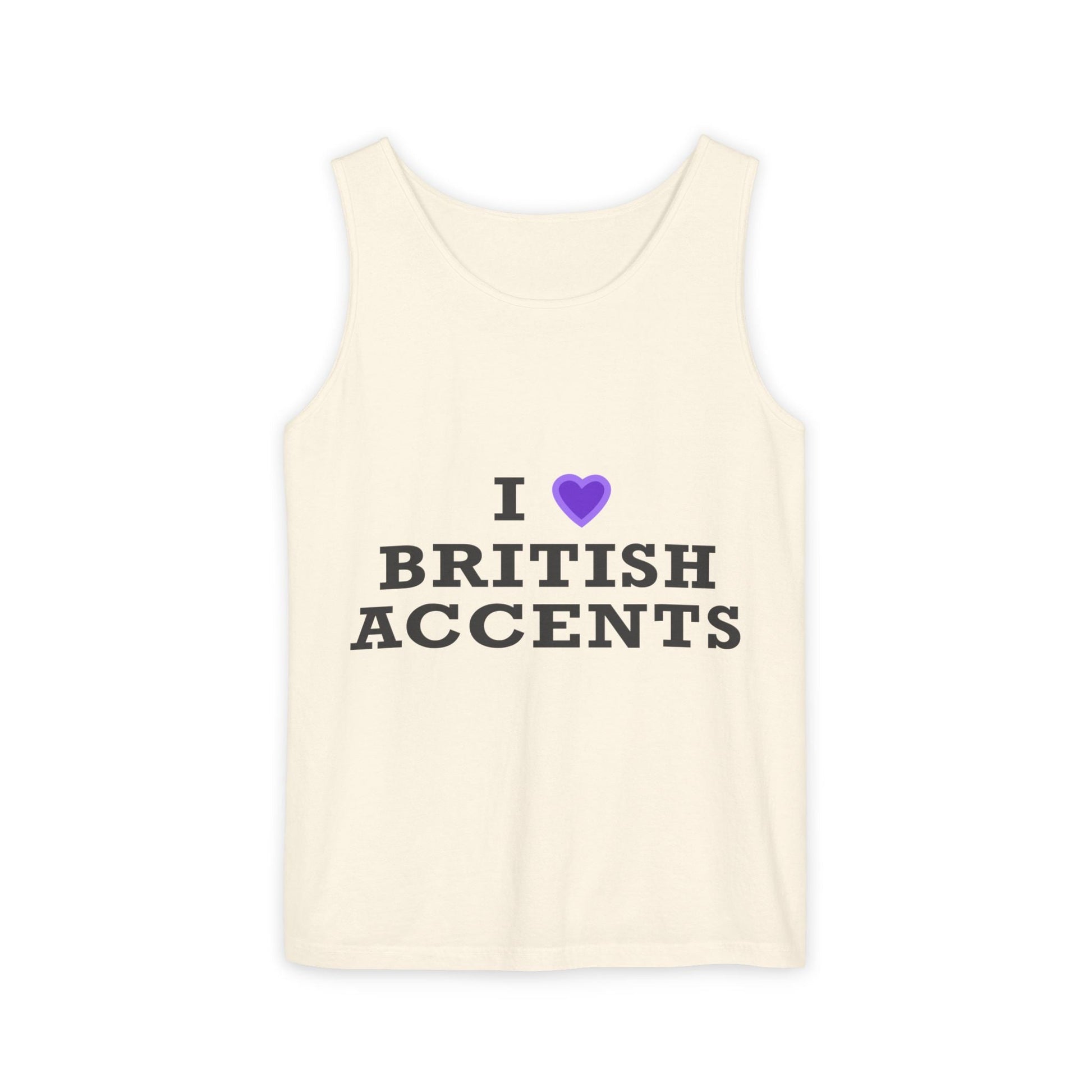 I Love British Accents-Dyed Tank Top Printify