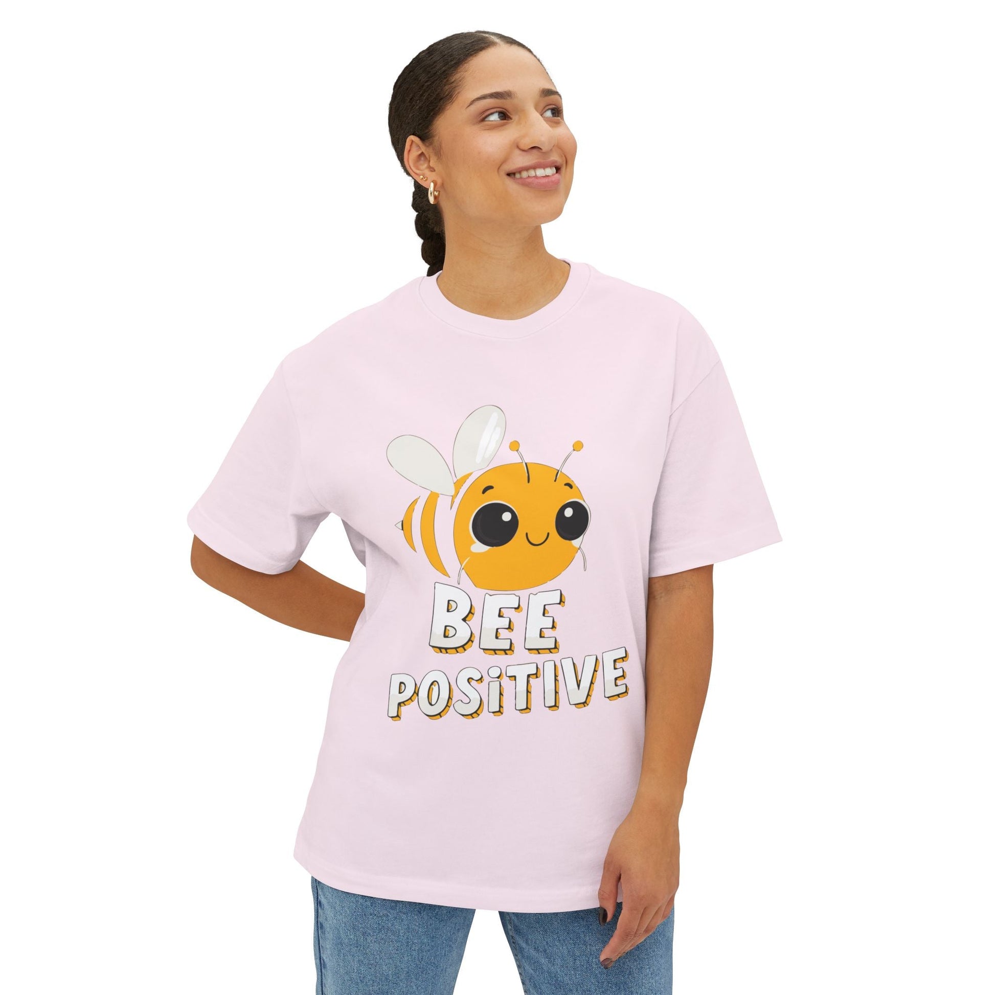 Oversized boxy Tee – Snazzy Bee positive Edition Printify