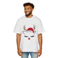 Minimal Reindeer Face Oversized Tee – Cute Christmas Holiday T-Shirt Printify