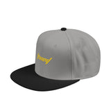 Orange Lightning Text Logo Snapback Cap Printify
