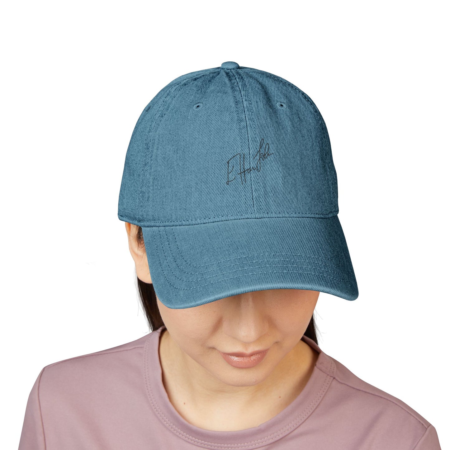 Rainbow Hat Illustration Denim Hat (Embroidery) - snazzymerch
