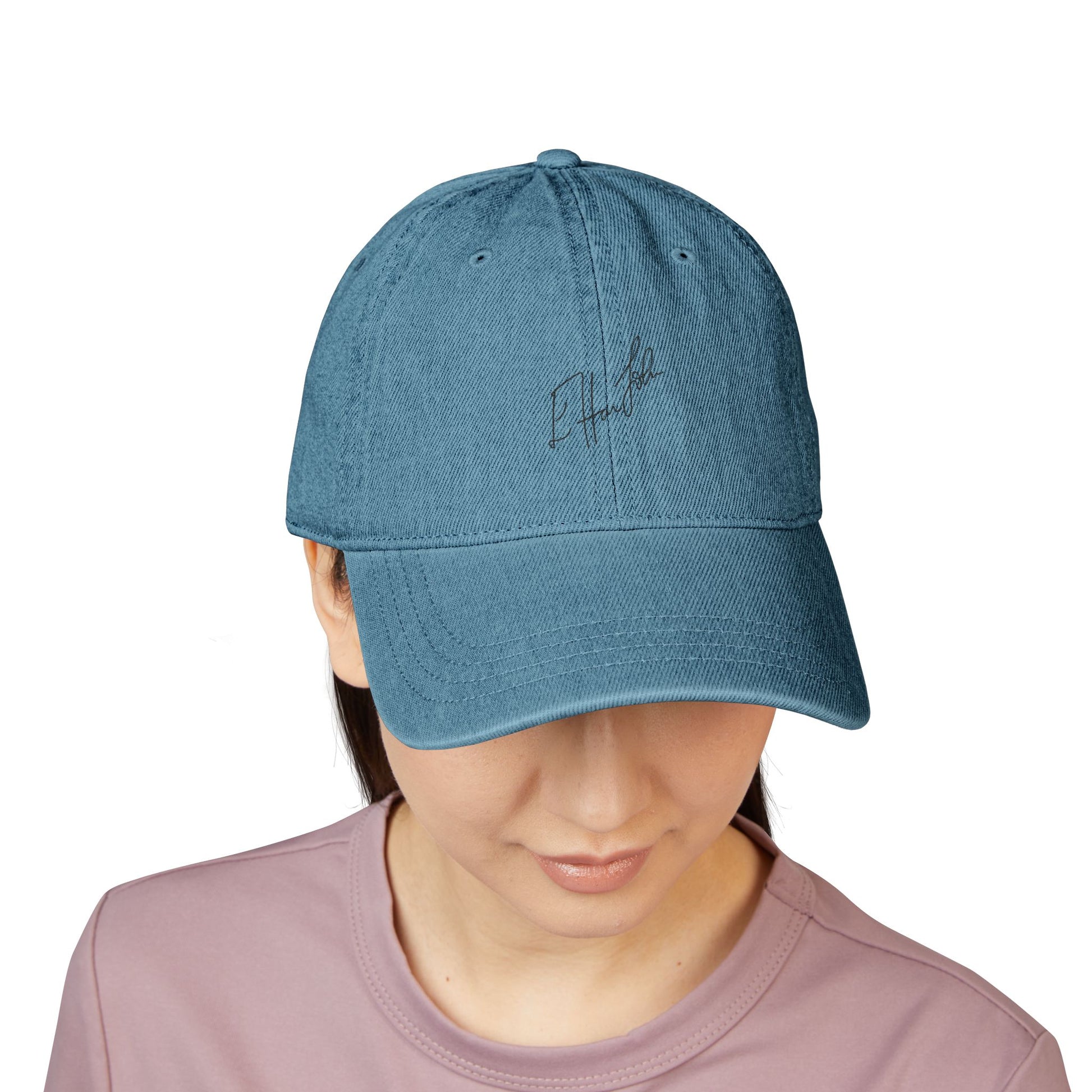 Rainbow Hat Illustration Denim Hat (Embroidery) - snazzymerch