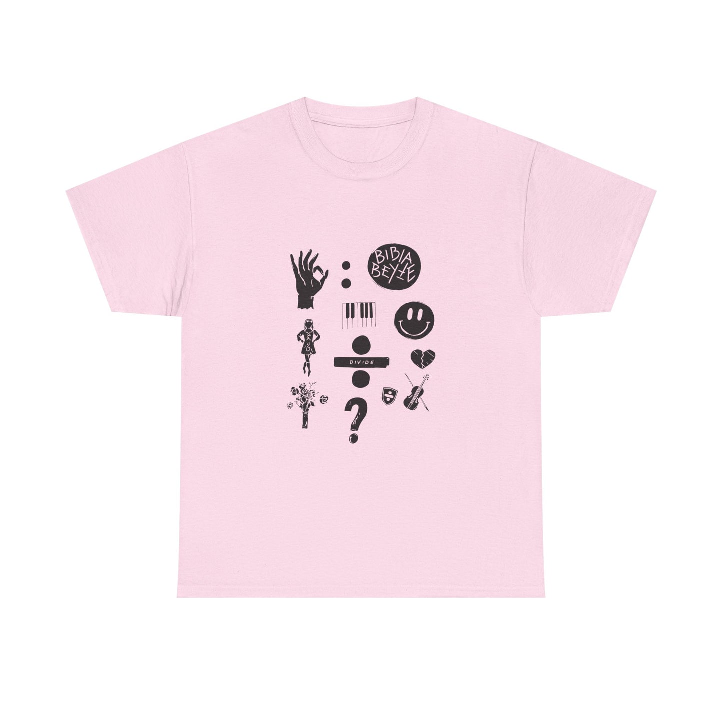 Ocean Wave with Heart Outline Unisex Heavy Cotton Tee Printify
