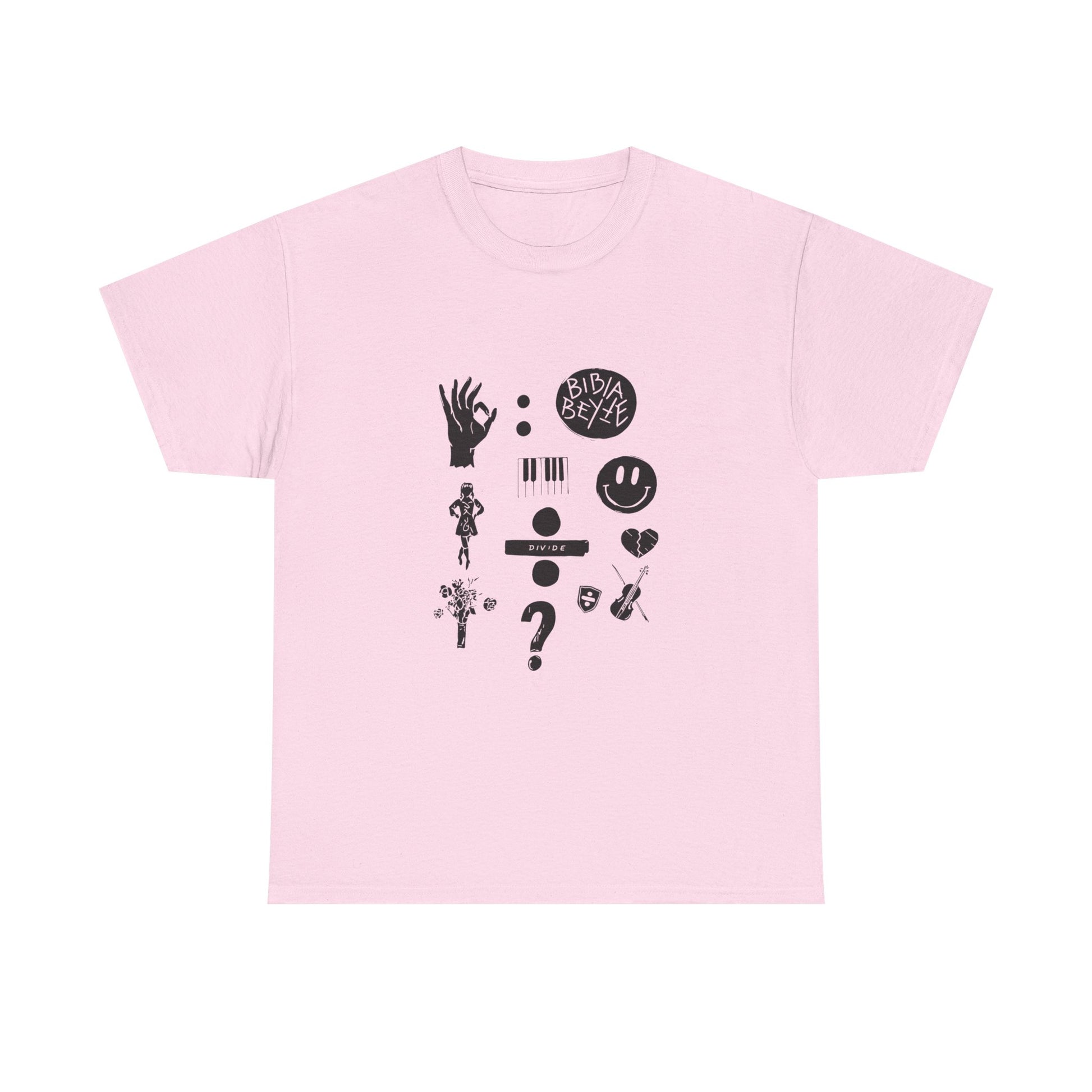 Ocean Wave with Heart Outline Unisex Heavy Cotton Tee Printify