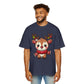 Cute Baby Reindeer Oversized Tee – Festive Christmas Cartoon T-Shirt Printify
