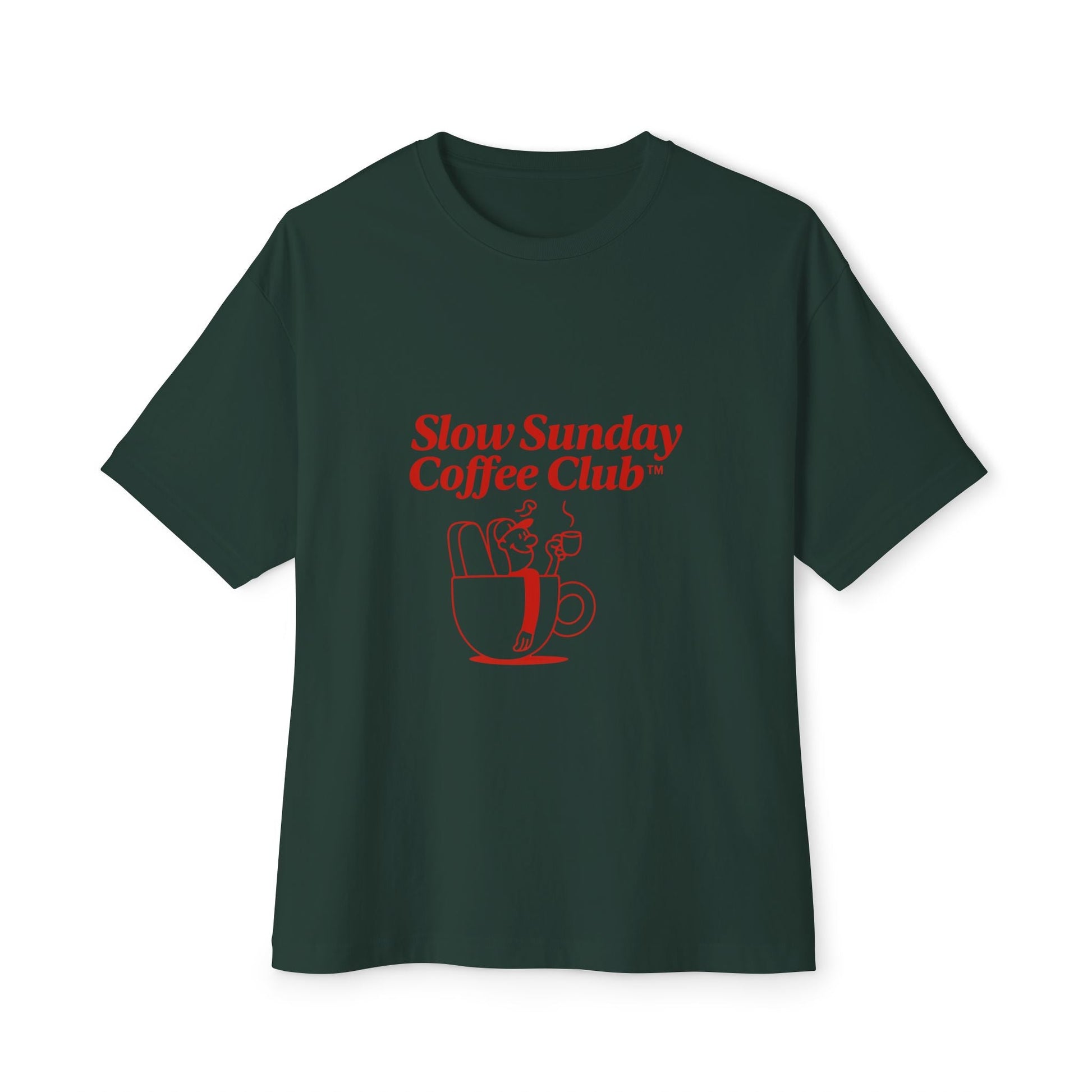 Unisex Oversized Tee – Snazzy Coffe Club Edition Printify