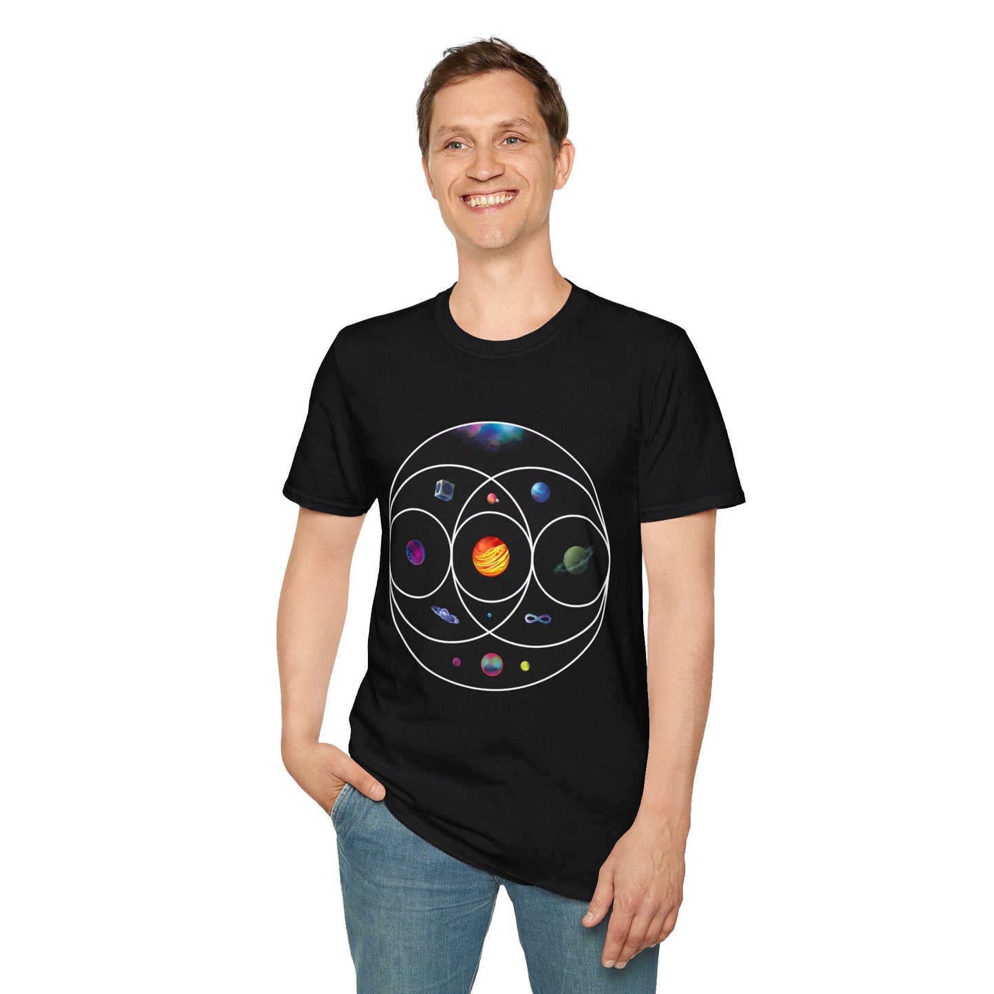 Unisex Softstyle T-Shirt Inspired by Coldplay’s Illustration Concept Printify