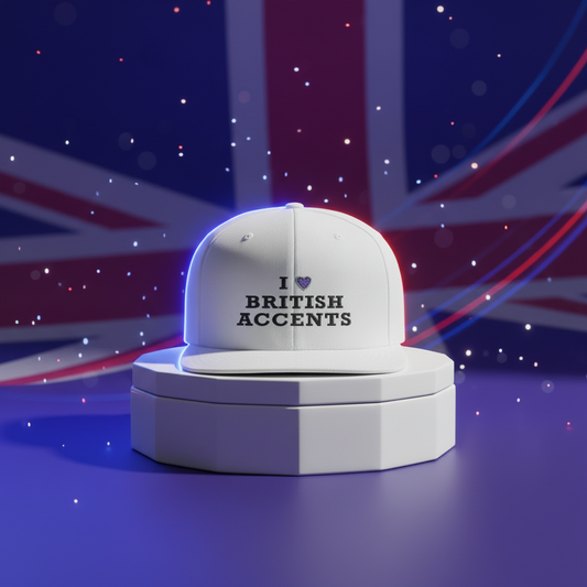 I Love British Accents - Flat Bill Snapback Printify