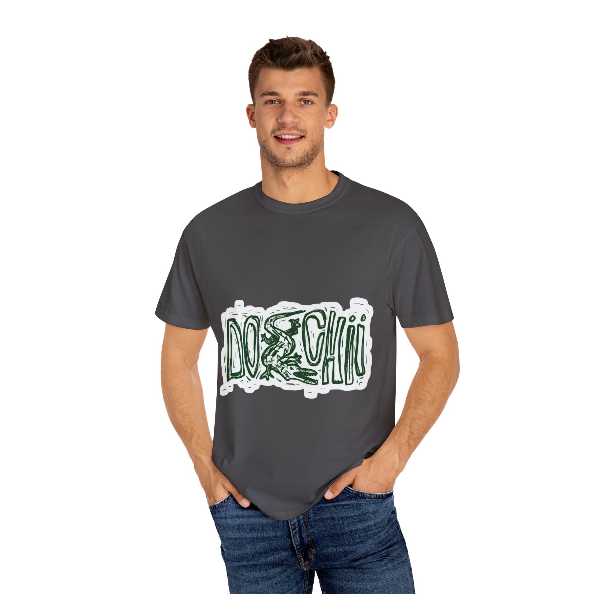 Lizard Lettering Unisex Garment-Dyed T-shirt - snazzymerch