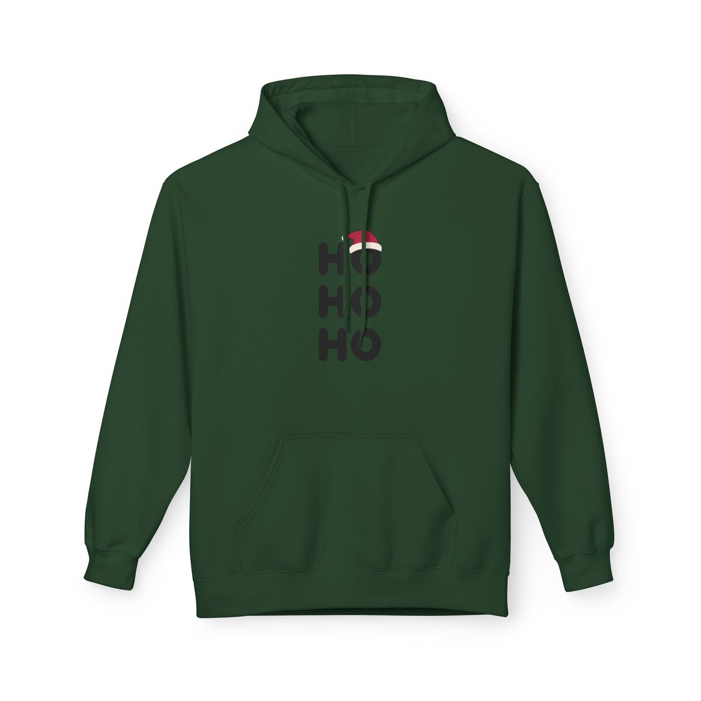 HO HO HO Christmas Typography Hoodie – Holiday Edition Printify