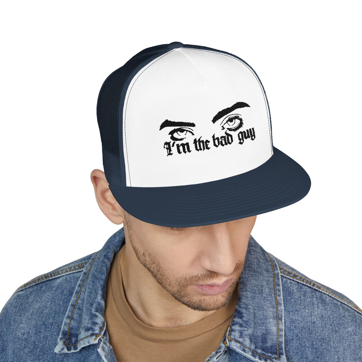Billie Eilish Inspired Trucker Cap – Eyes & Shadows Gothic Edition Printify