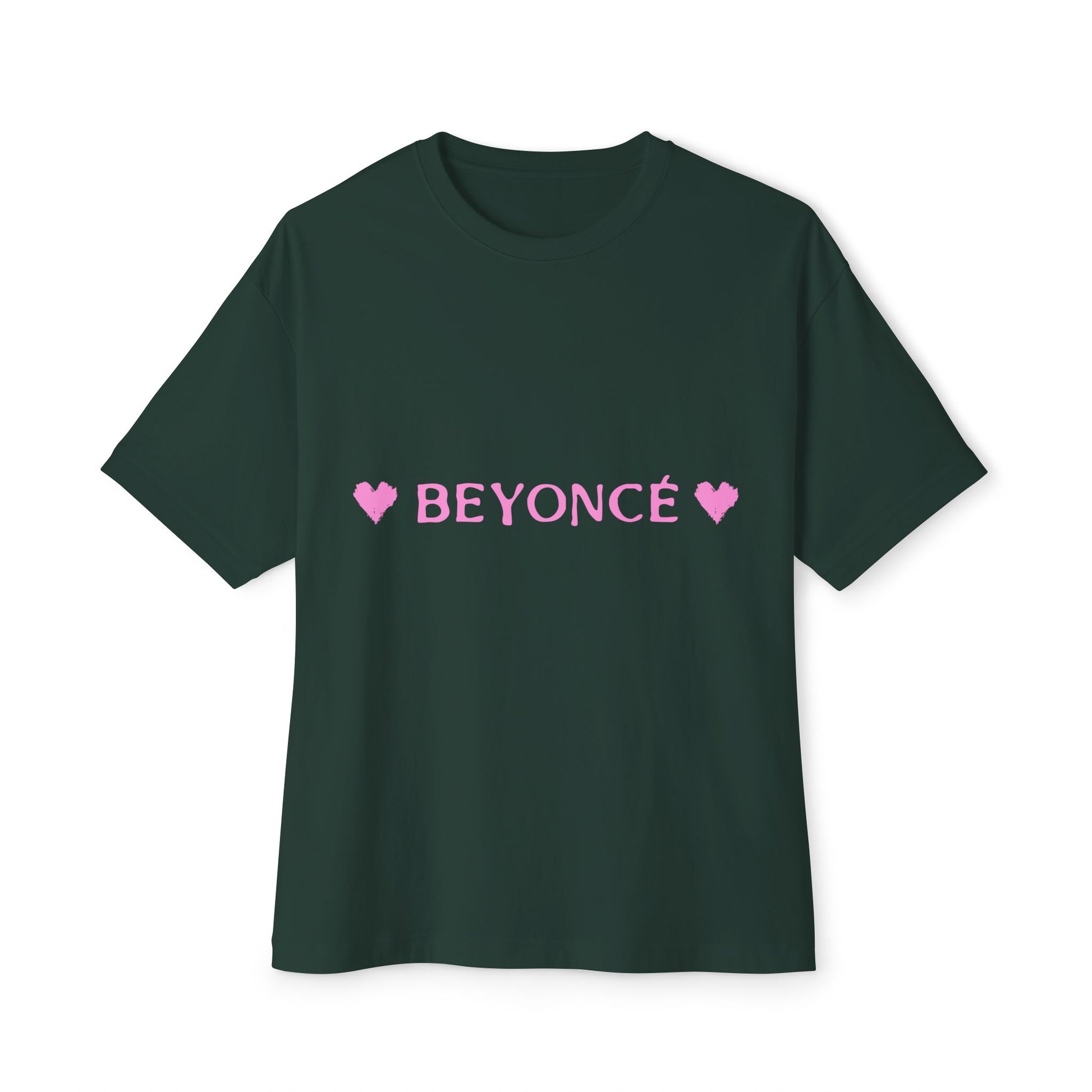 Pink Heart Bold Letter Unisex Oversized Boxy Tee - snazzymerch