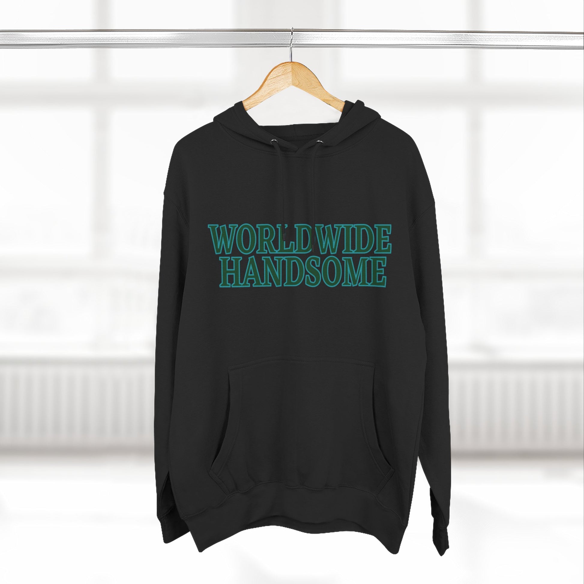 Global Handsome Typography Three-Panel Fleece Hoodie - snazzymerch