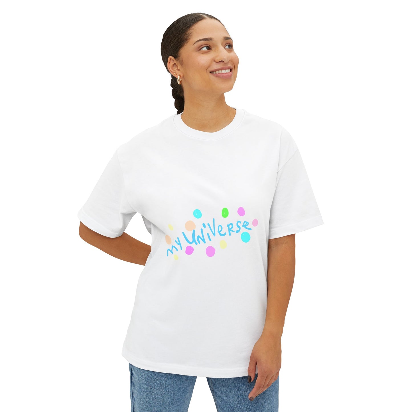 Pastel Universe Unisex Oversized Boxy Tee Printify