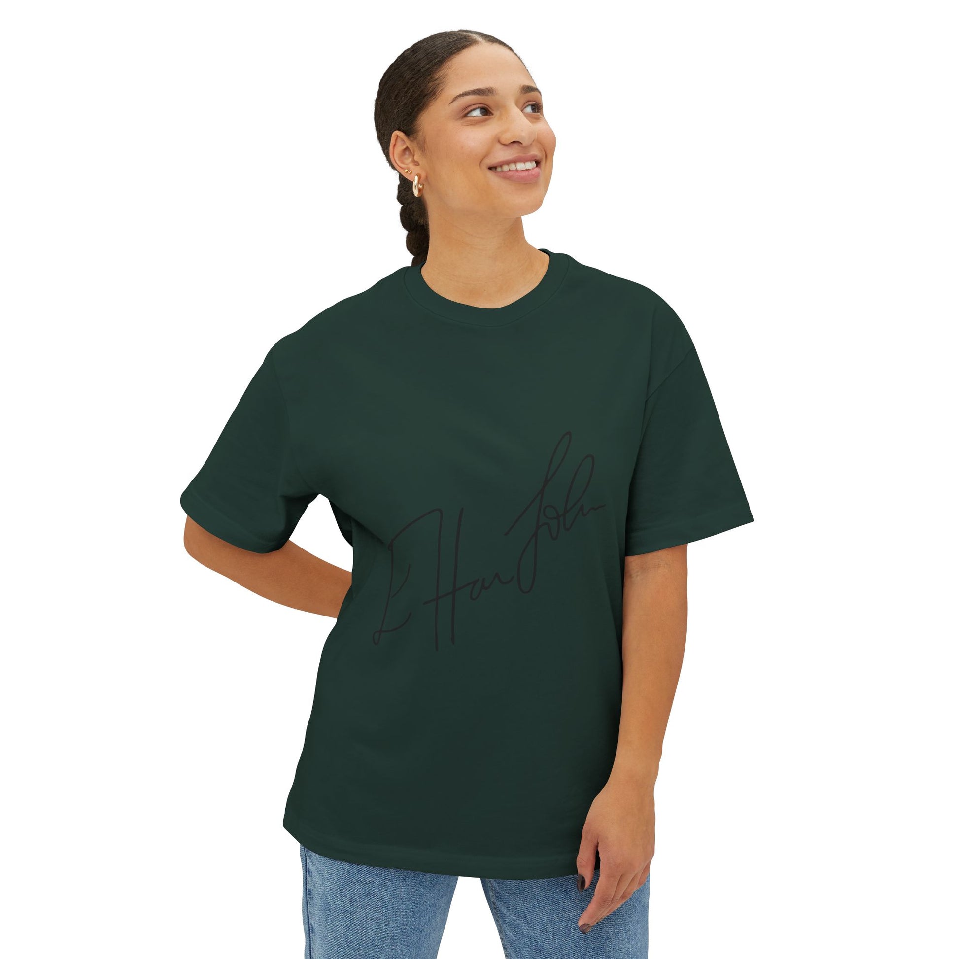 Rainbow Hat Illustration Unisex Oversized Boxy Tee - snazzymerch