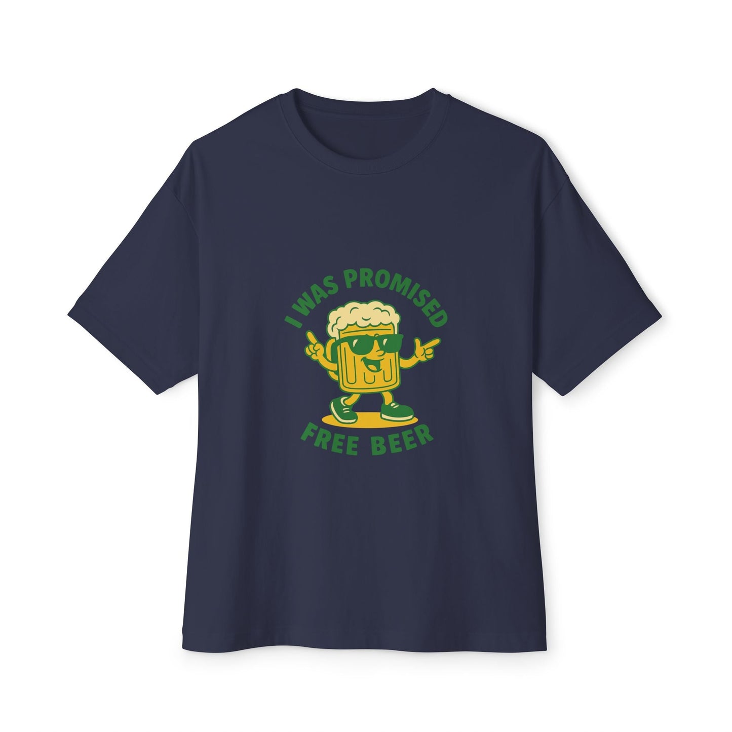 Unisex Oversized Tee – Snazzy Free Beer Edition Printify
