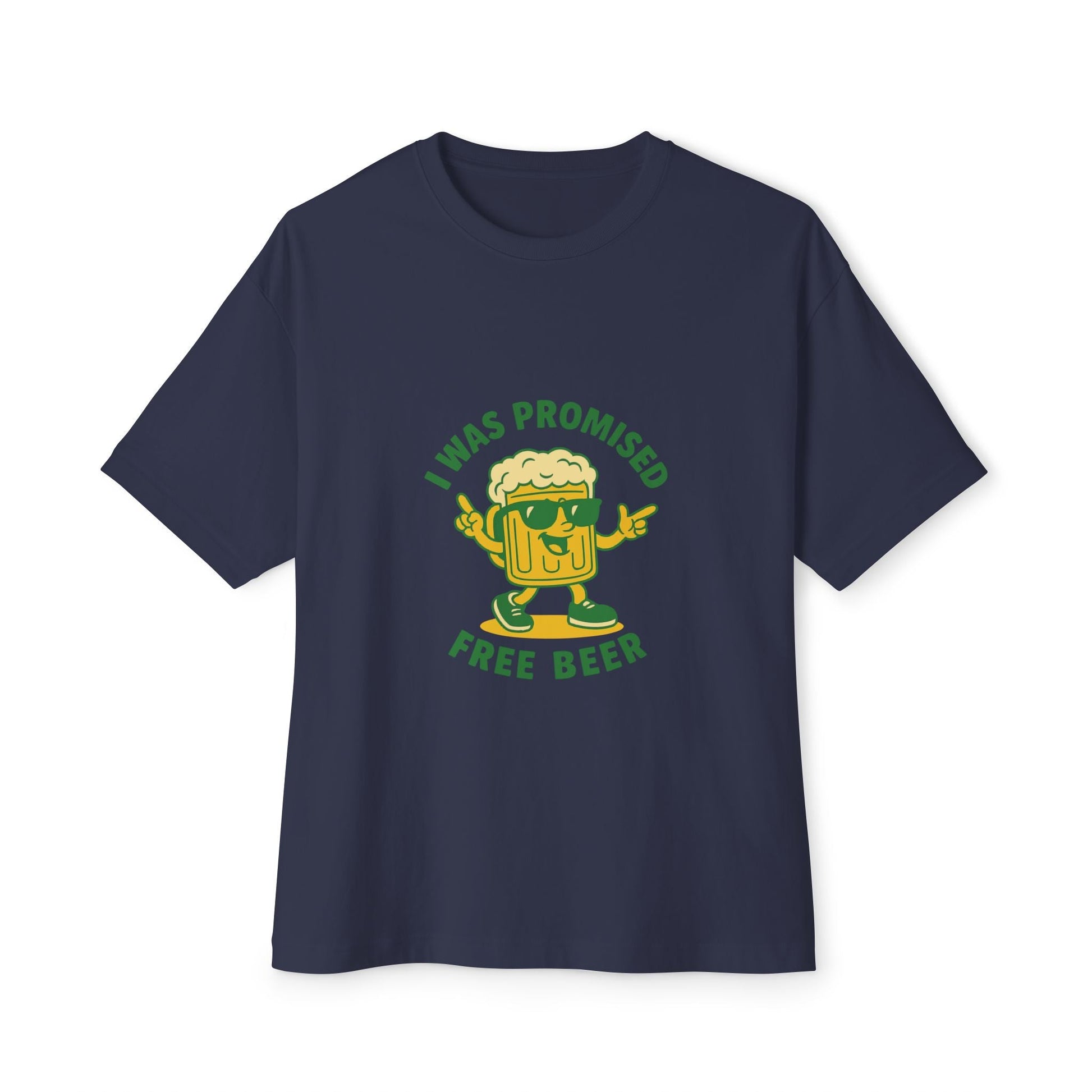 Unisex Oversized Tee – Snazzy Free Beer Edition Printify